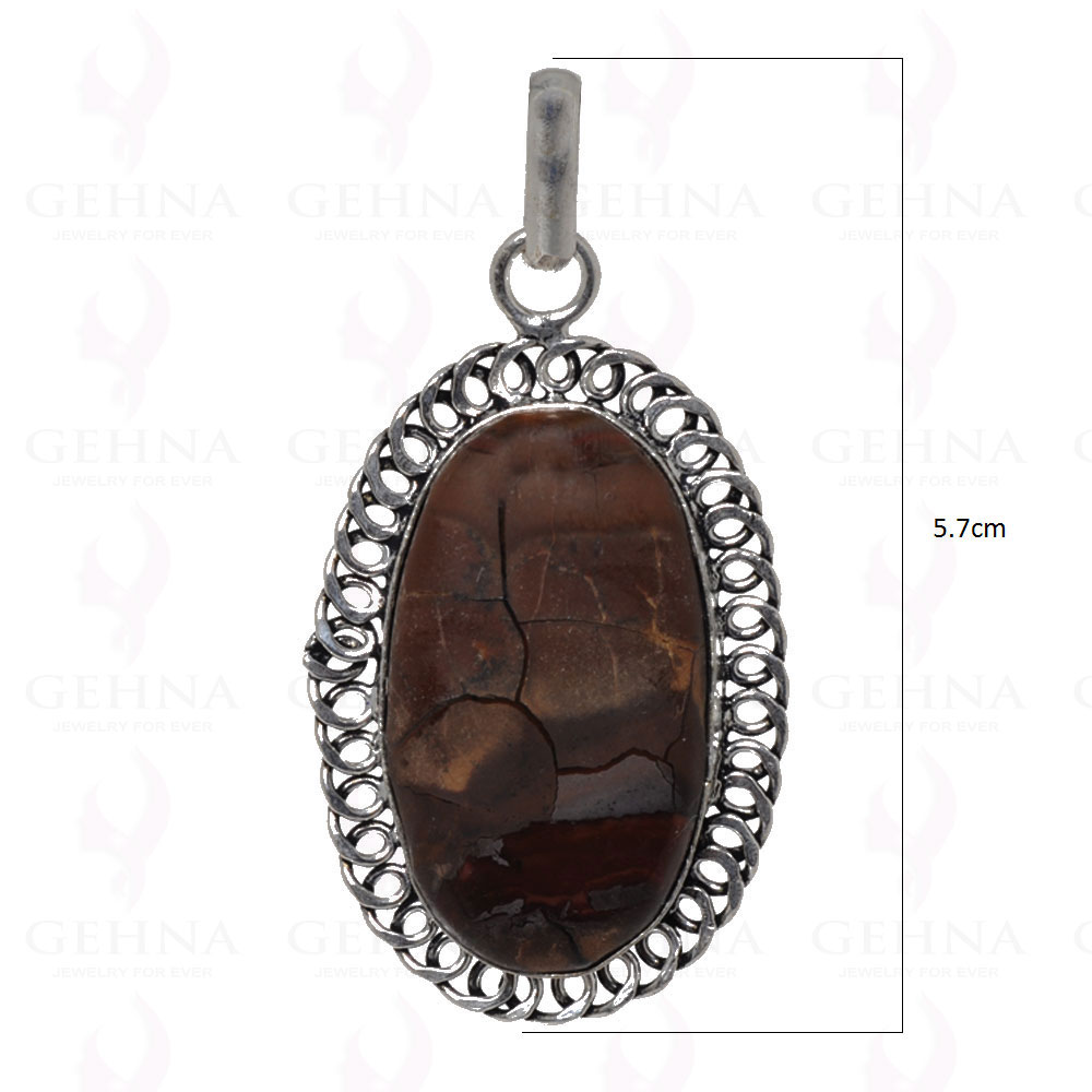 Lawa Gemstone Pendant In 925 Sterling Silver Overlay GP2581