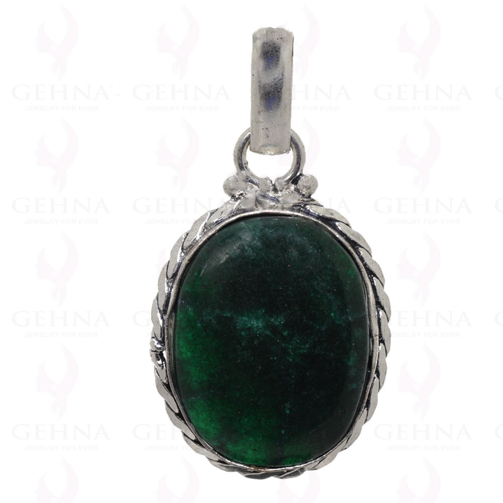 Green Onyx Pendant In 925 Sterling Silver Overlay GP2591