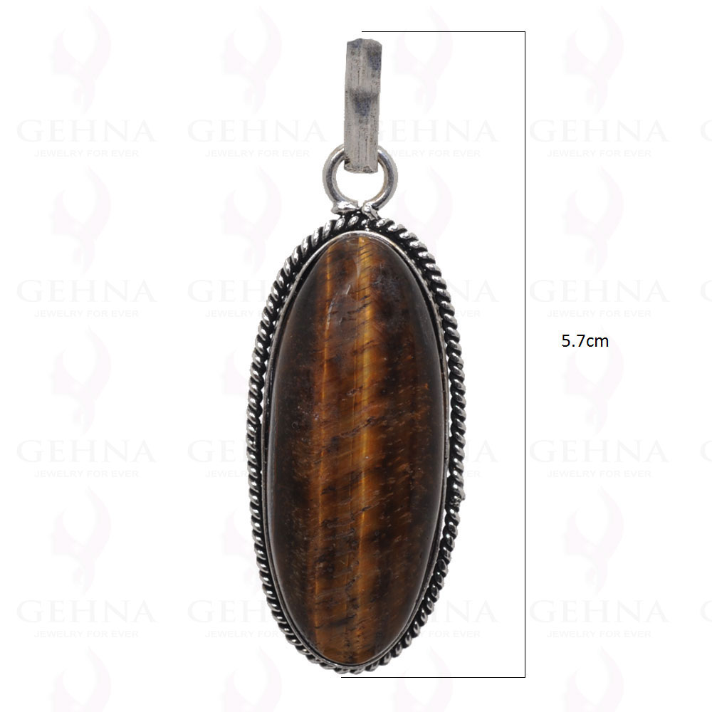 Tiger Eye Gemstone Pendant In .925 Silver Overlay GP2596