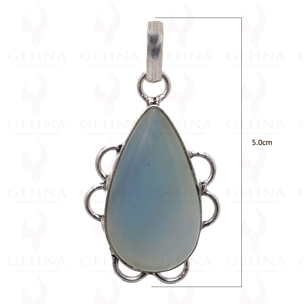 Blue Chalcedony Pendant In 925 Sterling Silver Overlay GP2599