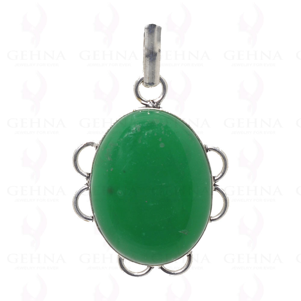 Green Onyx Pendant In 925 Sterling Silver Overlay GP2603