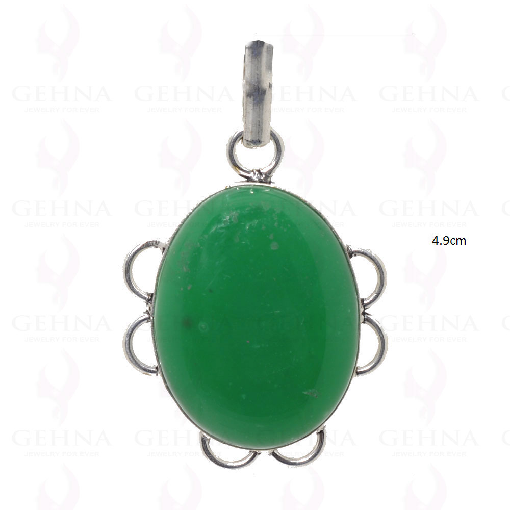 Green Onyx Pendant In 925 Sterling Silver Overlay GP2603