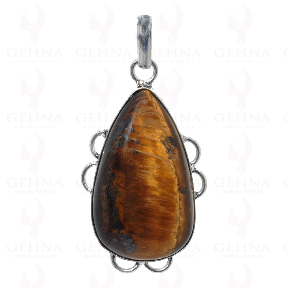 Tiger Eye Pendant In 925 Sterling Silver Overlay GP2606