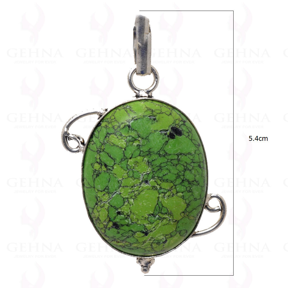 Green Turquoise Pendant In 925 Sterling Silver Overlay GP2609