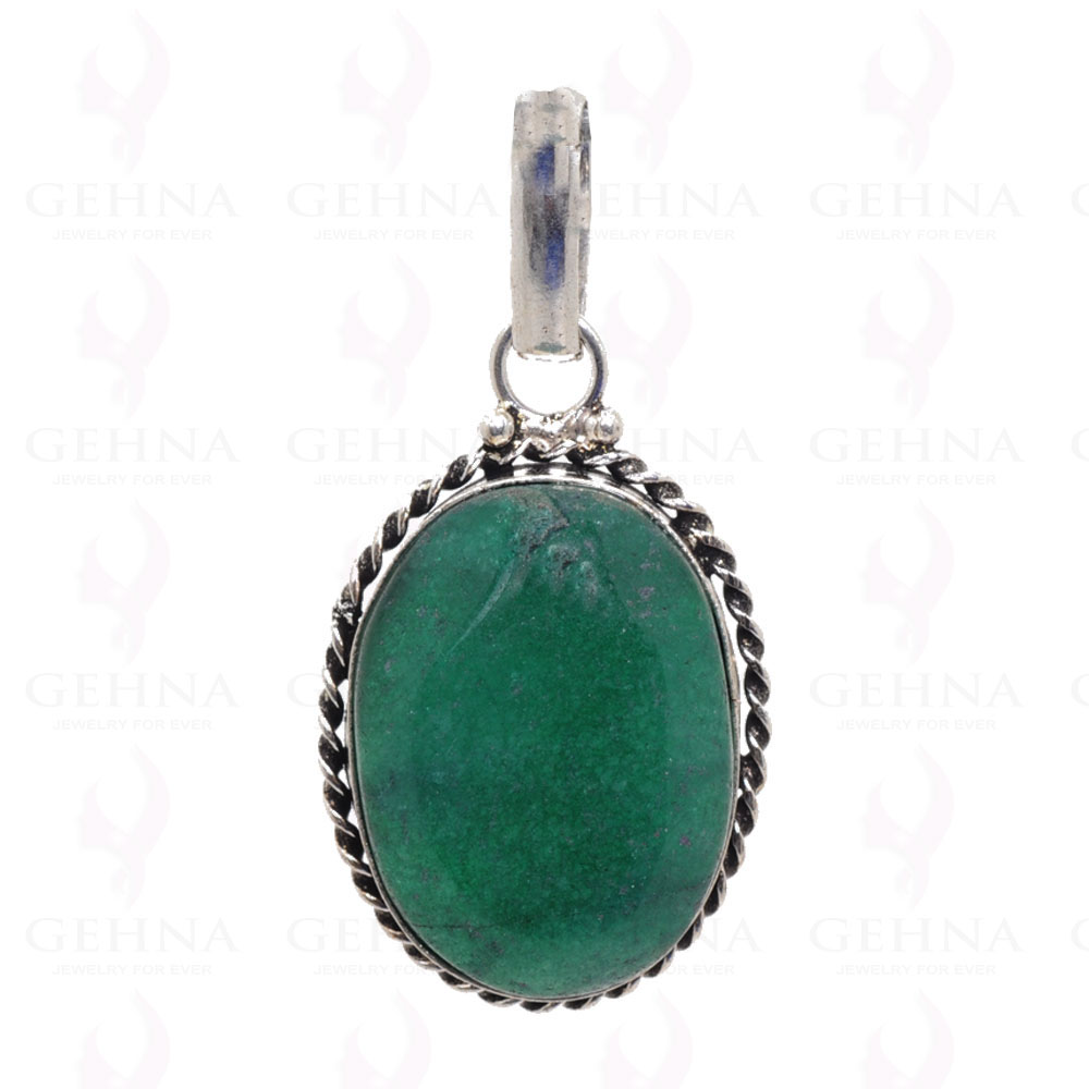 Green Onyx Pendant In 925 Sterling Silver Overlay GP2623