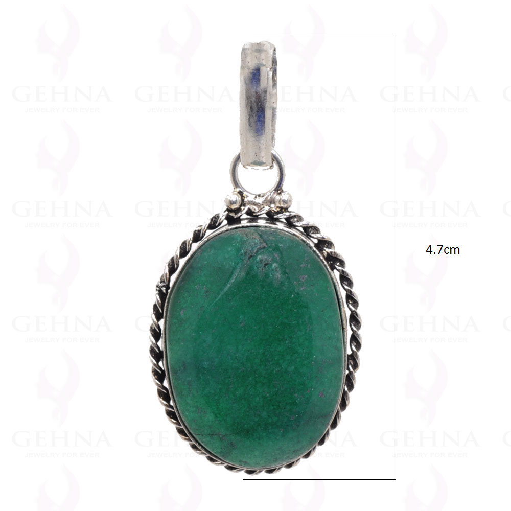 Green Onyx Pendant In 925 Sterling Silver Overlay GP2623
