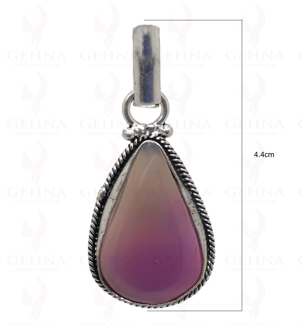 Pink Agate Gemstone Pendant In .925 Silver Overlay GP2634