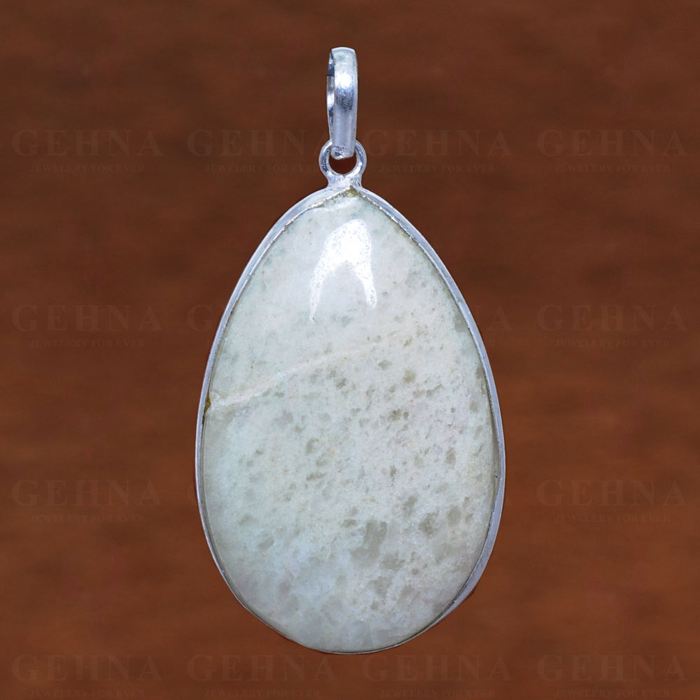 White Moonstone Studded Pendant In .925 Silver Overlay GP2645