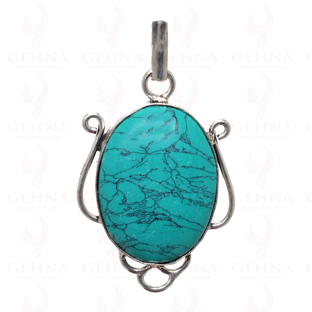 Turquoise Pendant In 925 Sterling Silver Overlay GP2647