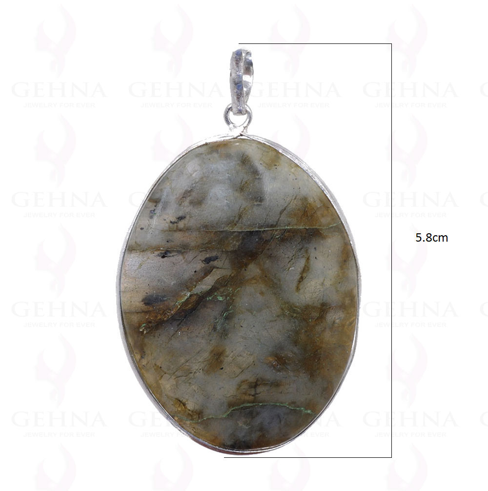 Labradorite Gemstone Pendant In 925 Sterling Silver Overlay GP2648