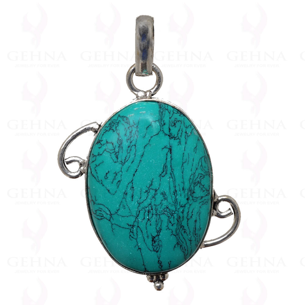 Turquoise Pendant In 925 Sterling Silver Overlay GP2650