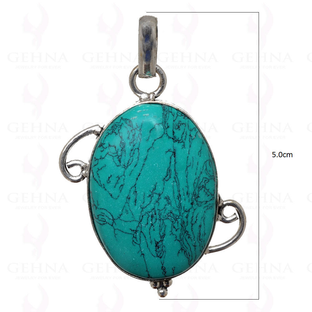 Turquoise Pendant In 925 Sterling Silver Overlay GP2650