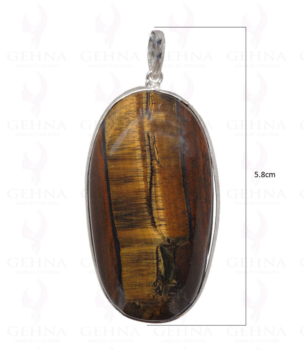 Tiger Eye Pendant In 925 Sterling Silver Overlay GP2652