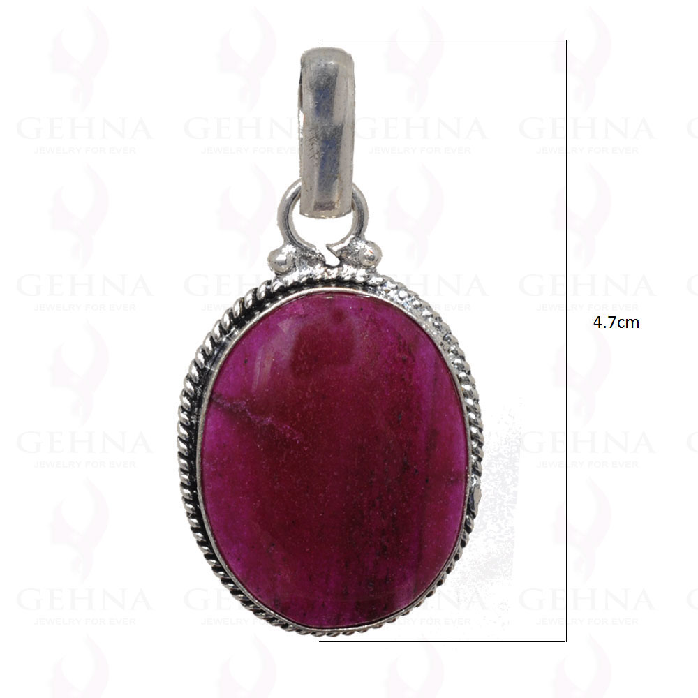 Ruby Color Stone Pendant In 925 Sterling Silver Overlay GP2664