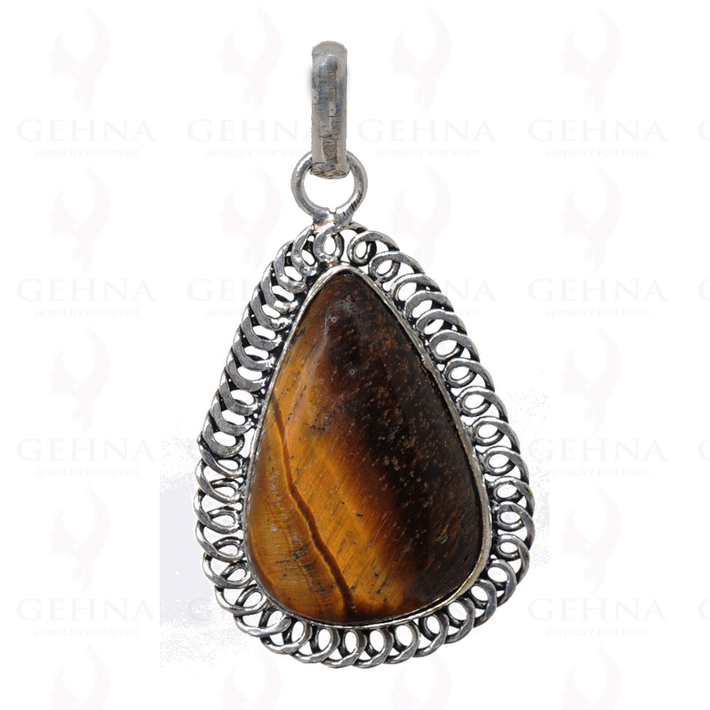 Tiger Eye Pendant In 925 Sterling Silver Overlay GP2665