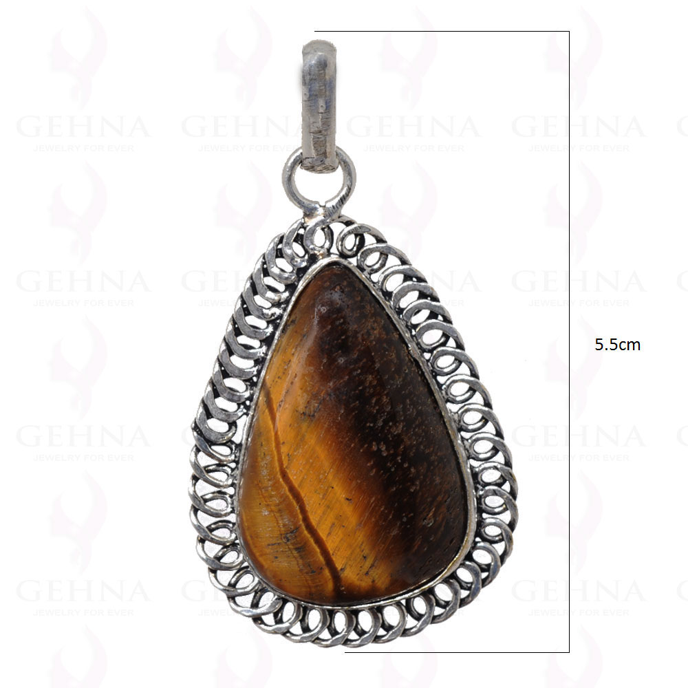 Tiger Eye Pendant In 925 Sterling Silver Overlay GP2665