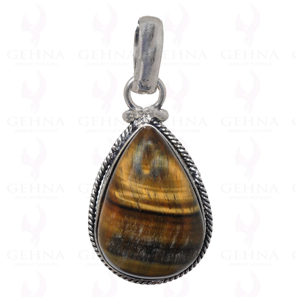 Tiger Eye Gemstone Pendant In .925 Silver Overlay GP2668