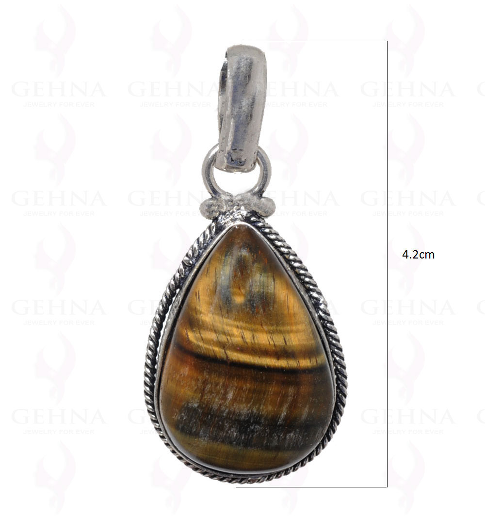 Tiger Eye Gemstone Pendant In .925 Silver Overlay GP2668