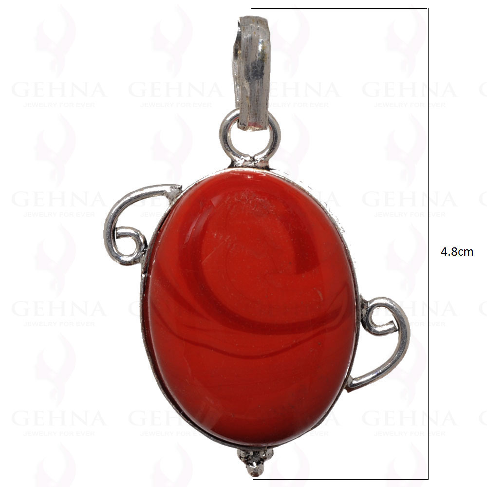 Red Lace Agate Pendant In 925 Sterling Silver Overlay GP2684