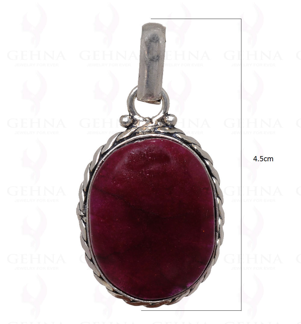 Ruby Pendant In 925 Sterling Silver Overlay GP2685
