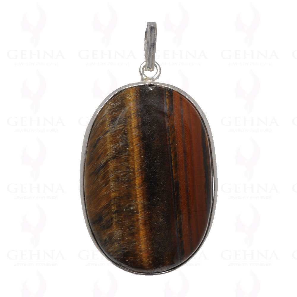 Tiger Eye Pendant In 925 Sterling Silver Overlay GP2698