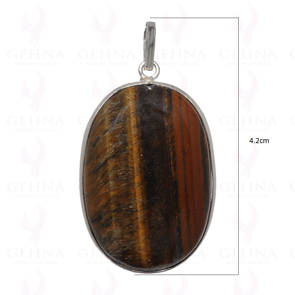 Tiger Eye Pendant In 925 Sterling Silver Overlay GP2698