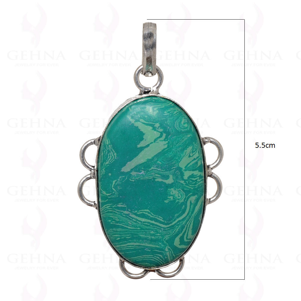 Malachite Pendant In 925 Sterling Silver Overlay GP2716