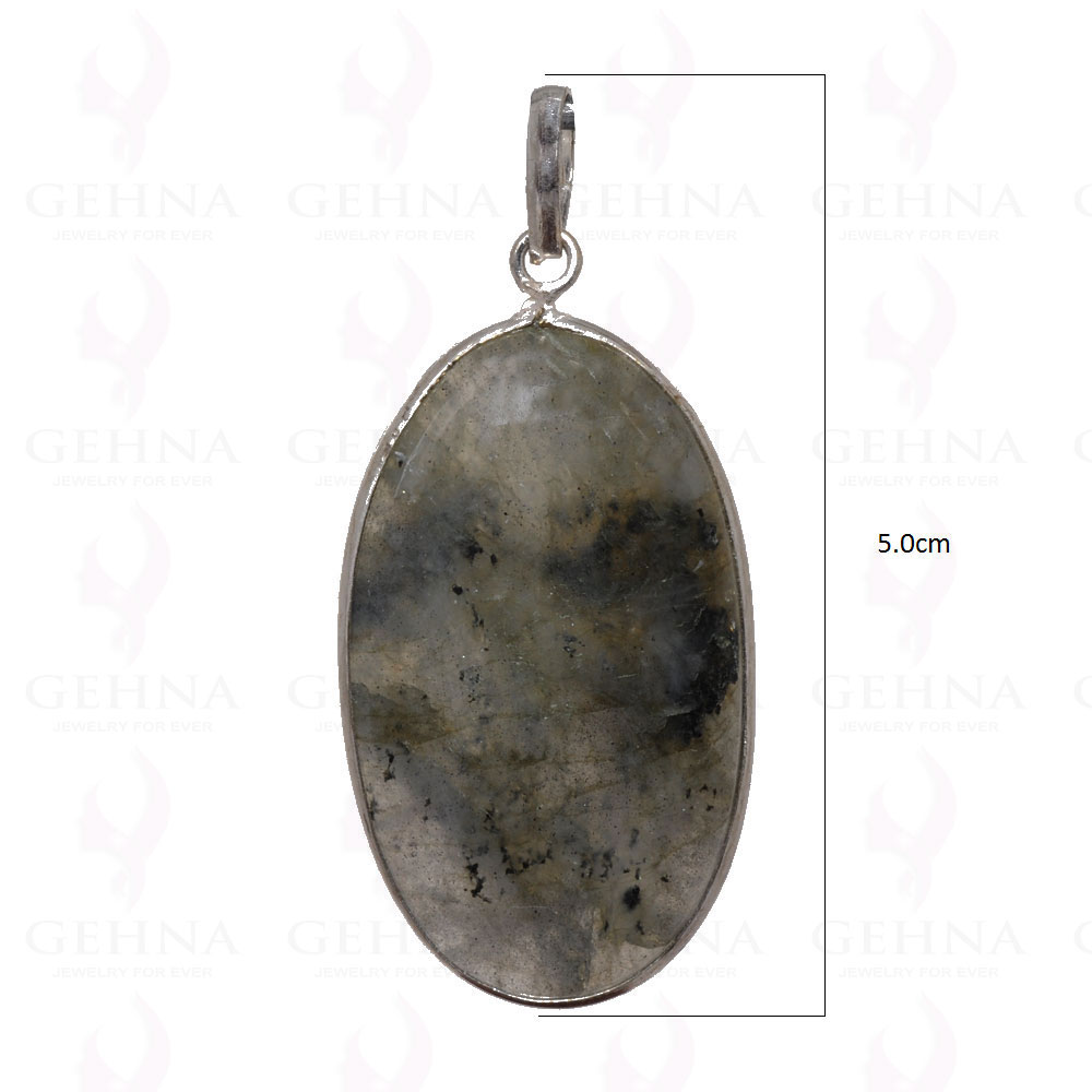 Labradorite Gemstone Pendant In 925 Sterling Silver Overlay GP2732