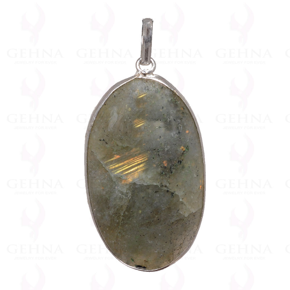 Labradorite Gemstone Pendant In 925 Sterling Silver Overlay GP2734