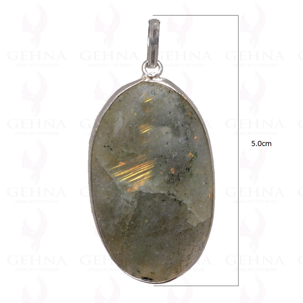 Labradorite Gemstone Pendant In 925 Sterling Silver Overlay GP2734