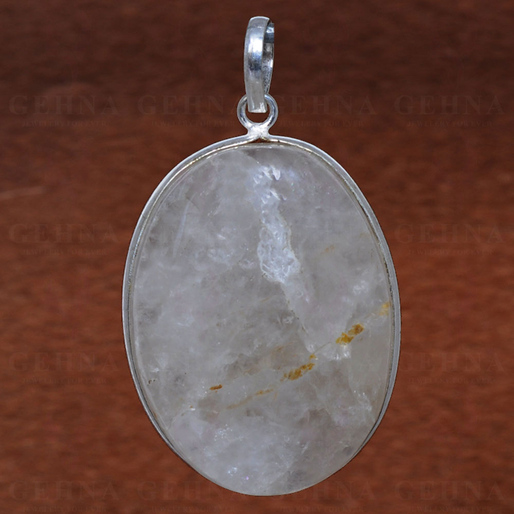 Rock-Crystal Gemstone Pendant In 925 Sterling Silver Overlay GP2745