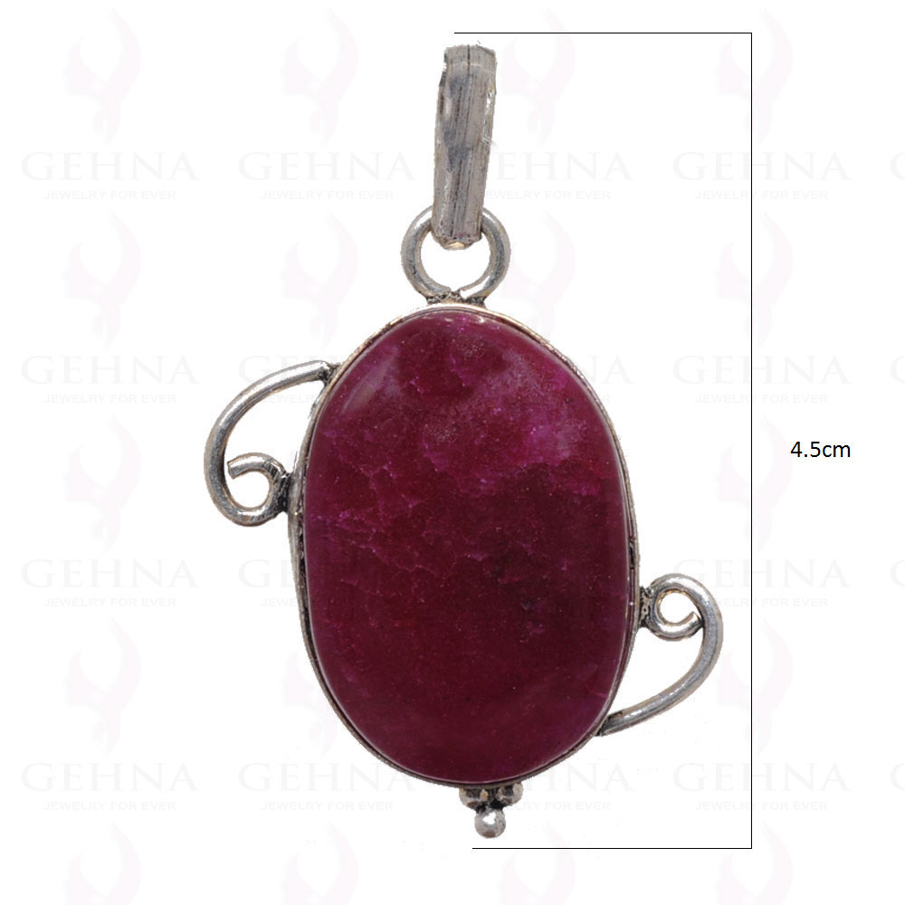 Ruby Color Stone Pendant In 925 Sterling Silver Overlay GP2758