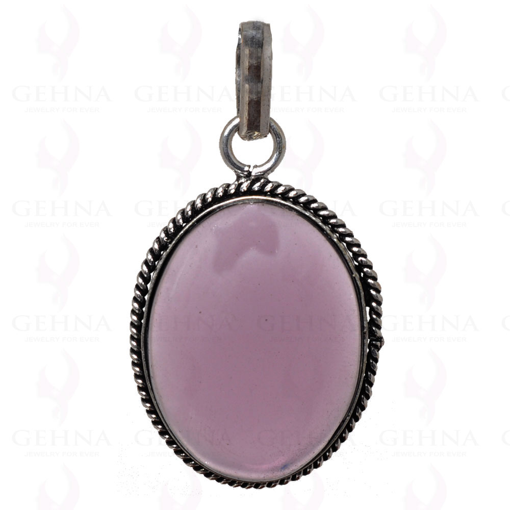 Pink Color Stone Pendant In .925 Silver Overlay GP2775