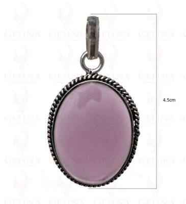Pink Color Stone Pendant In .925 Silver Overlay GP2775