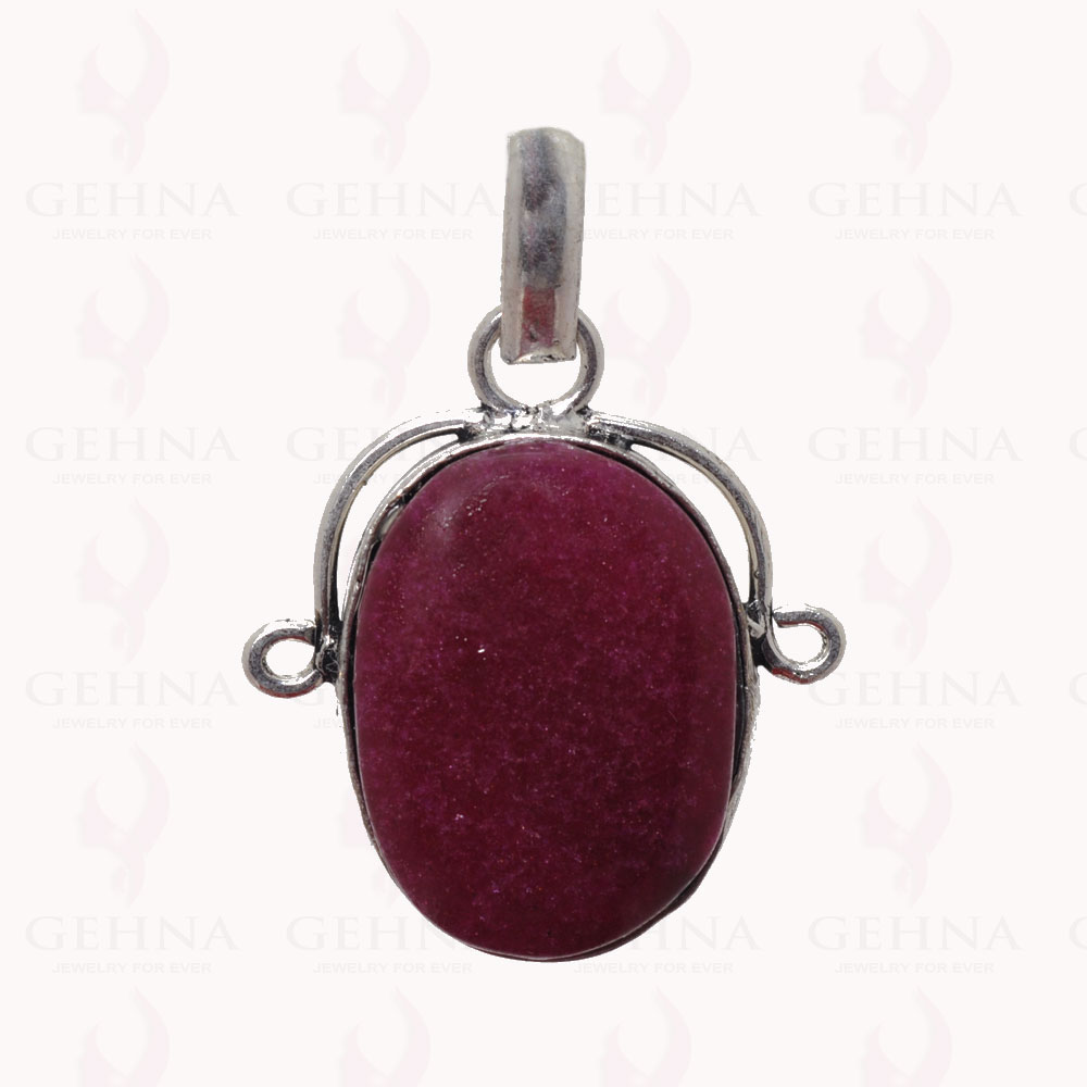 Ruby Color Gemstone Pendant In .925 Sterling Silver Overlay Metal GP2785