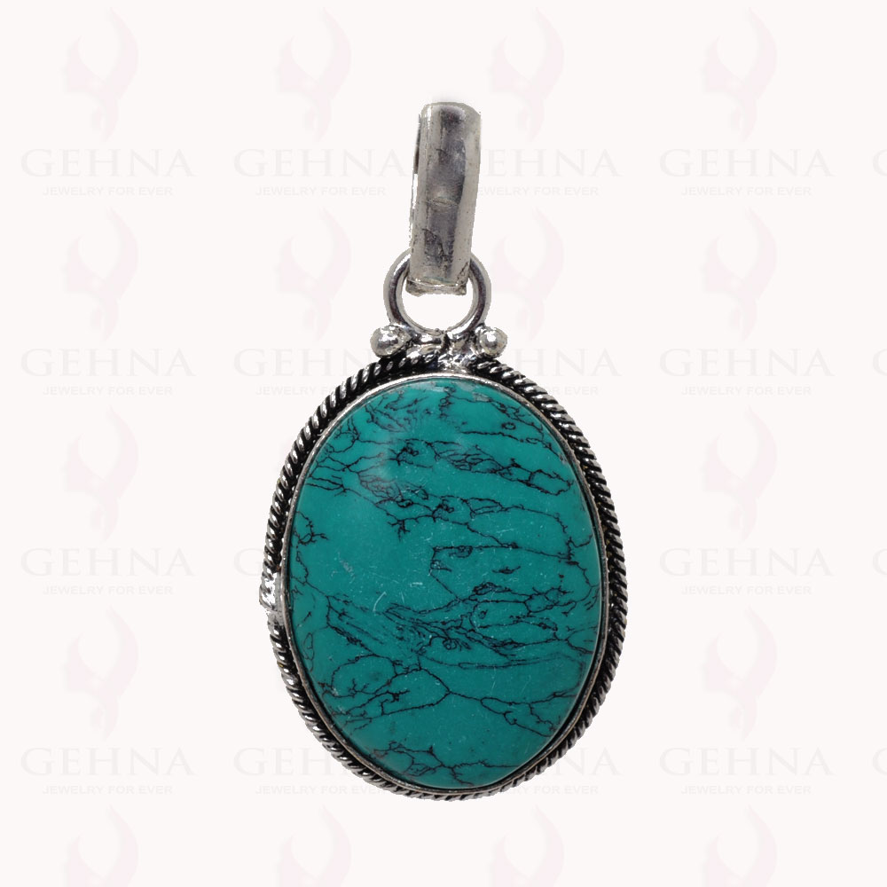 Turquois Gemstone Pendant In .925 Sterling Silver Overlay Metal GP2803