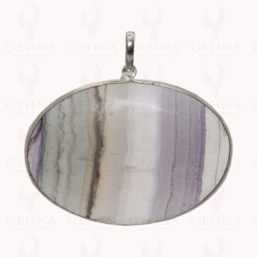 Banded Amethyst Gemstone Pendant In .925 Sterling Silver Overlay Metal GP2804