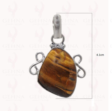 Tiger Eye Gemstone Pendant In .925 Sterling Silver Overlay Metal GP2806