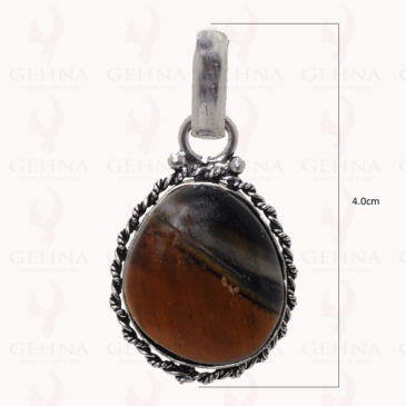 Brecciated Jasper Pendant In .925 Sterling Silver Overlay Metal GP2811