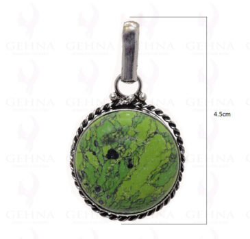 Green Turquoise Gemstone Pendant In .925 Sterling Silver Overlay Metal GP2815