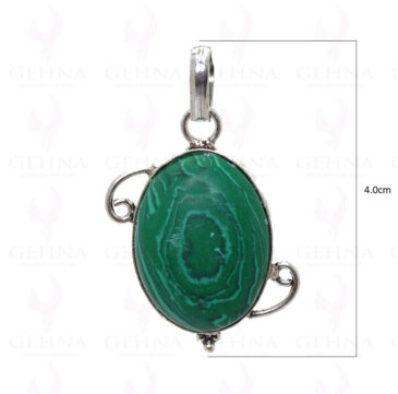 Shiny Malachite Gemstone Pendant In .925 Sterling Silver Overlay Metal GP2816