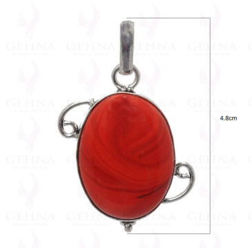 Red Jasper Gemstone Pendant In .925 Sterling Silver Overlay Metal GP2834