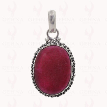 Ruby Color Gemstone Pendant In .925 Sterling Silver Overlay Metal GP2842