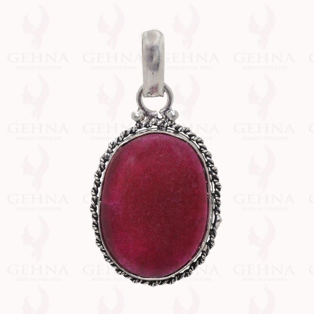 Ruby Color Gemstone Pendant In .925 Sterling Silver Overlay Metal GP2842