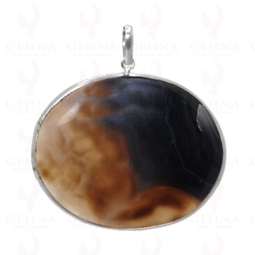 Onyx Gemstone Pendant In .925 Sterling Silver Overlay Metal GP2847