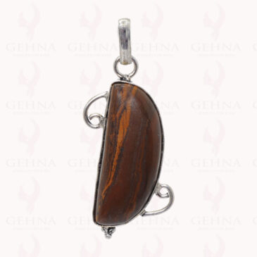 Tiger Eye Gemstone Pendant In .925 Sterling Silver Overlay Metal GP2855