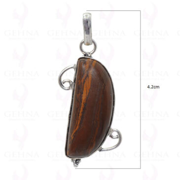 Tiger Eye Gemstone Pendant In .925 Sterling Silver Overlay Metal GP2855