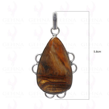 Tiger Eye Gemstone Pendant In .925 Sterling Silver Overlay Metal GP2857