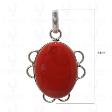 Red Jasper Gemstone Pendant In .925 Sterling Silver Overlay Metal GP2864