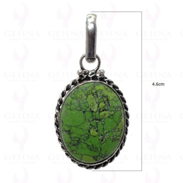 Green Turquoise Gemstone Pendant In .925 Sterling Silver Overlay Metal GP2867
